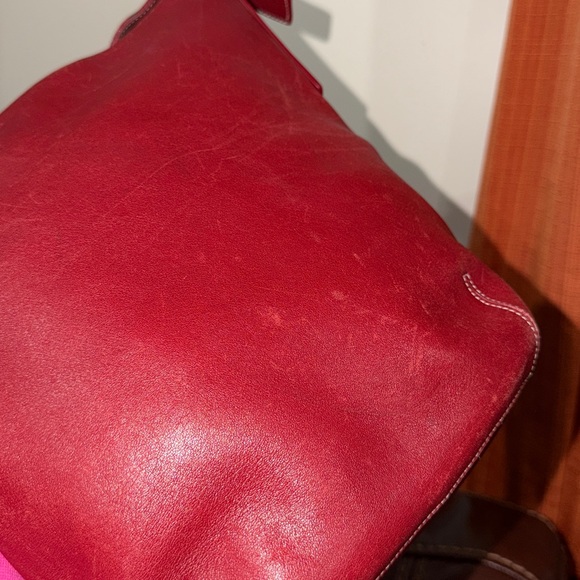 🔥🔥🔥Vintage Coach Soho Legacy Red Leather Duffle Shoulder Bag - Picture 8 of 15